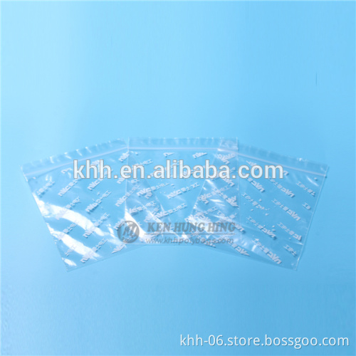 clear polythene resealable bags